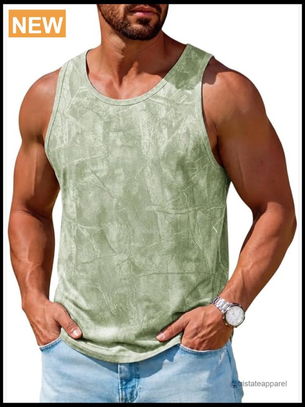 Men's Sleeveless Muscle Tank Top Athletic Gym Tee Tie Dye